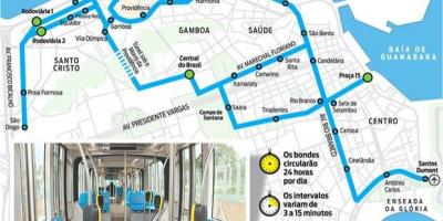 Карта Рио де Жанеиру трамвај