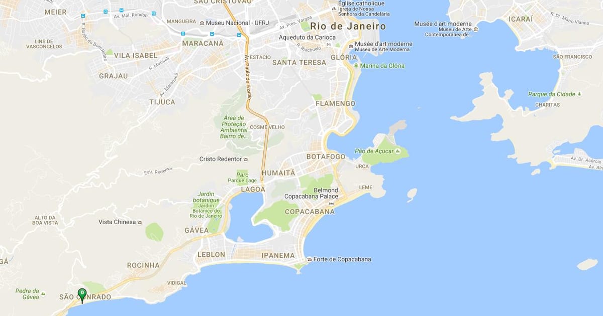 Карта плаже Сан Конрадо