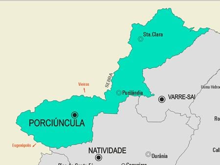 Мапа општине Porciúncula