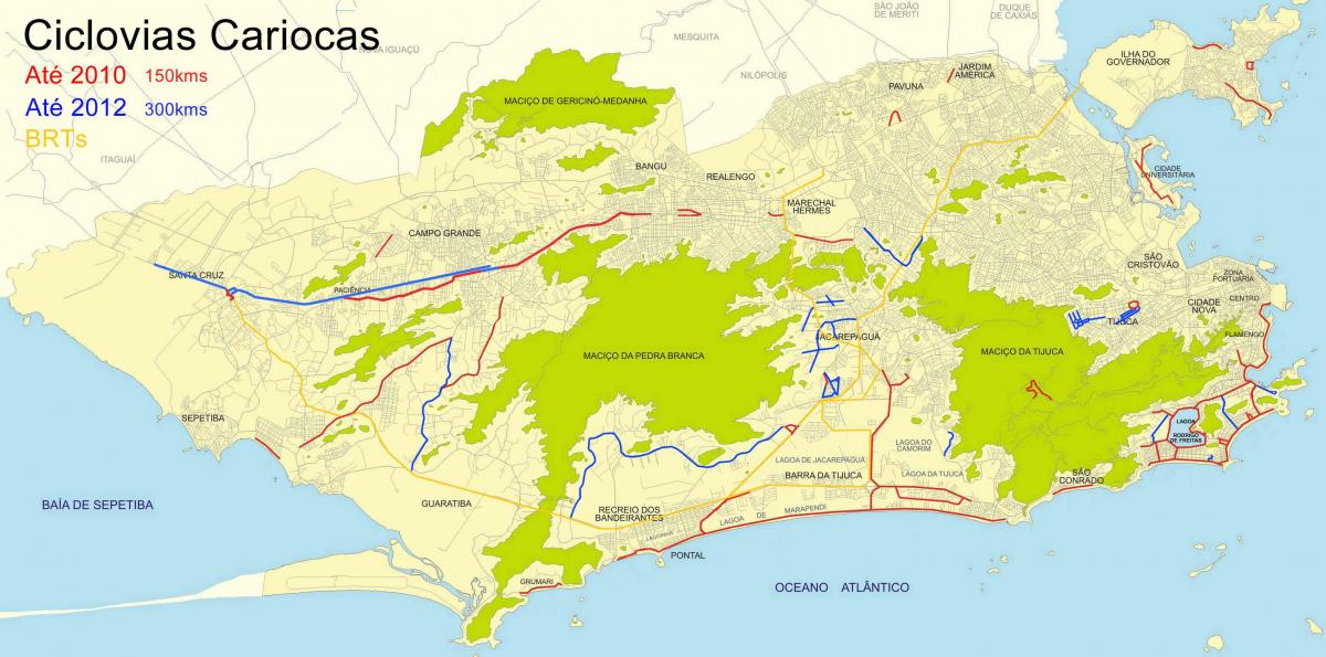 Карта бициклистичких рута Рио де Жанеиру