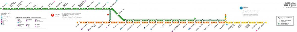 Карта метро Рио де Жанеиро - линије 1-2-3