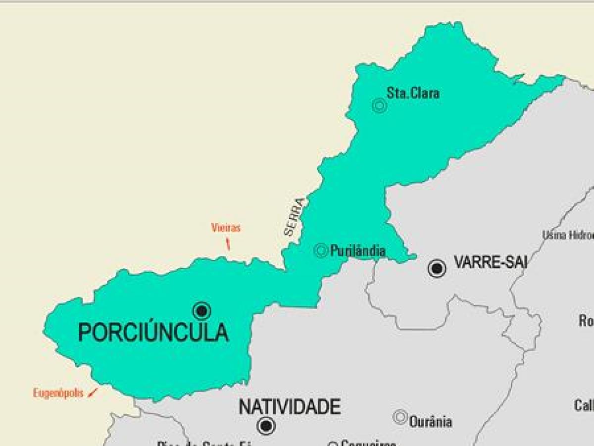 Мапа општине Porciúncula