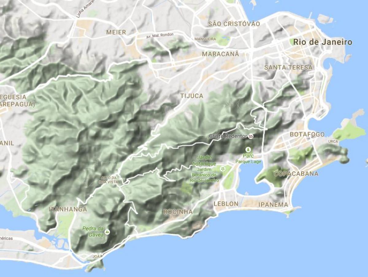 Карта рељефа Рио де Жанеиру