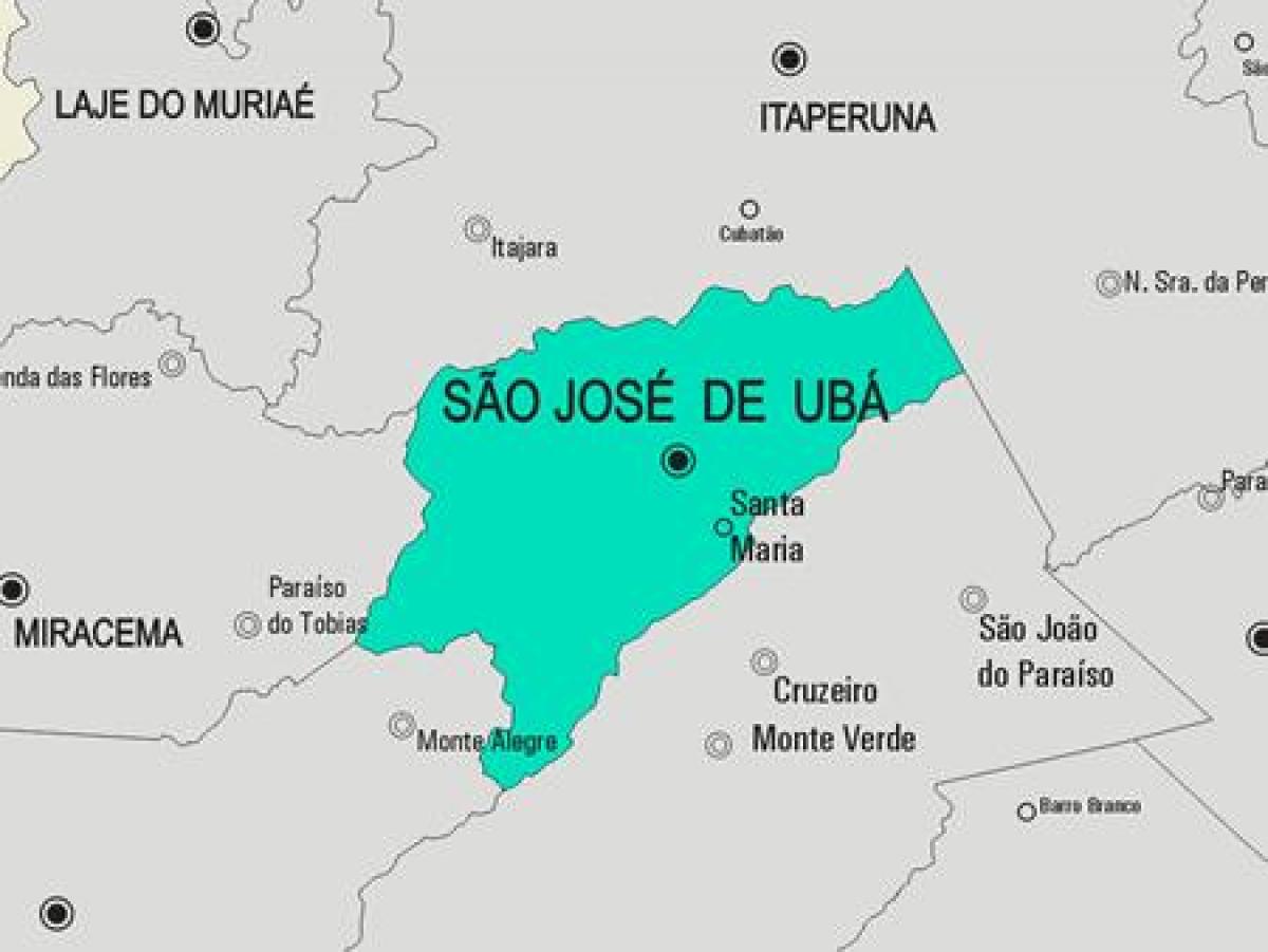 Карта Сан Хозе де општина Ubá