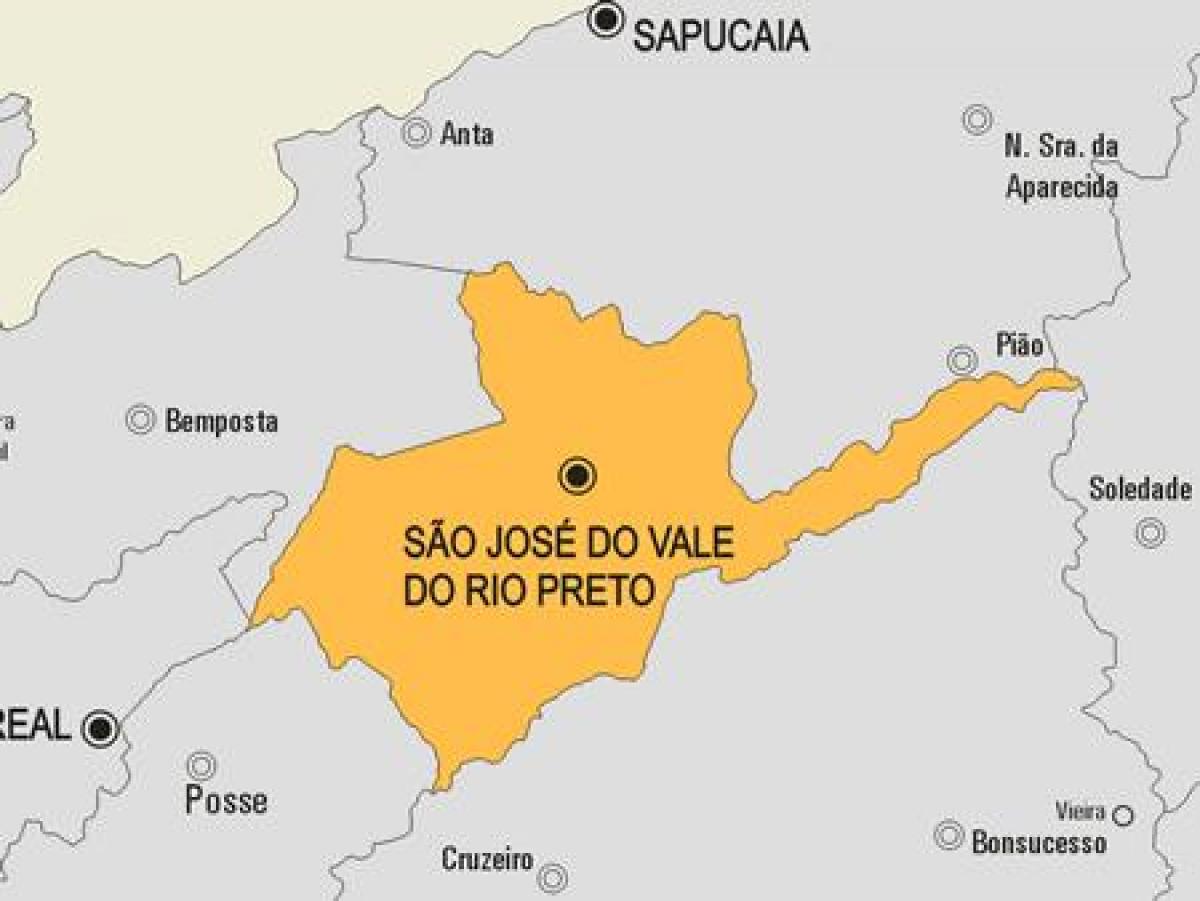 Карта Сан Хосе-ДОО-Вале-ДОО-Рио Прето општина