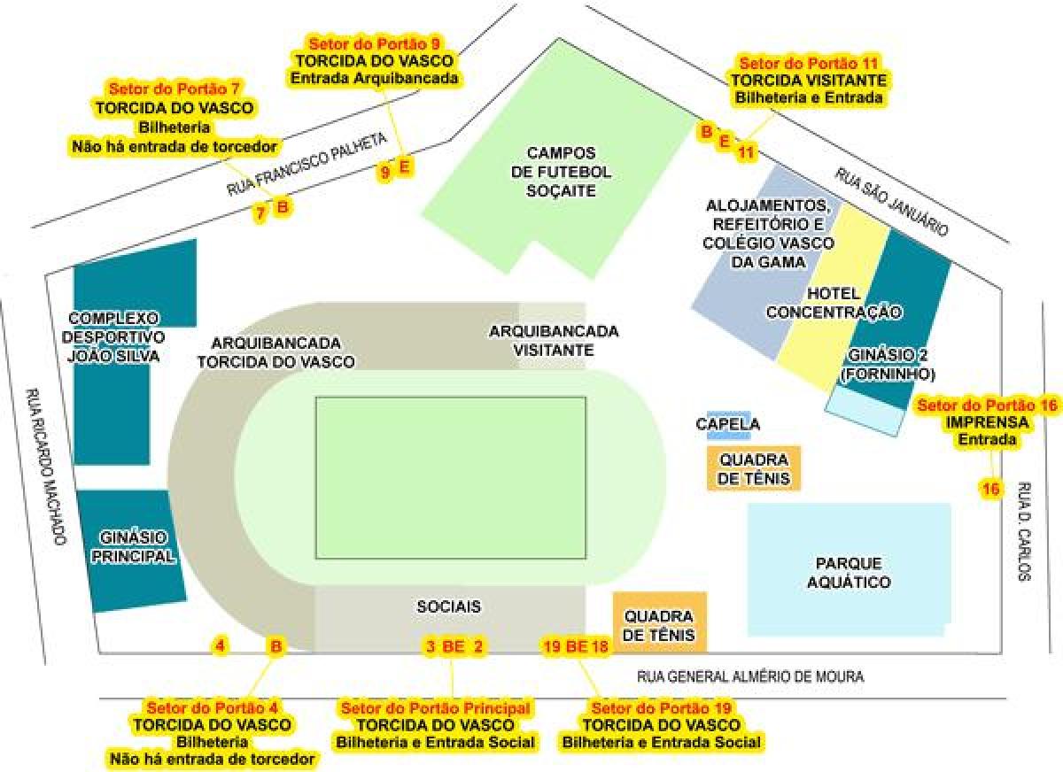 Карта Сао стадион Januário