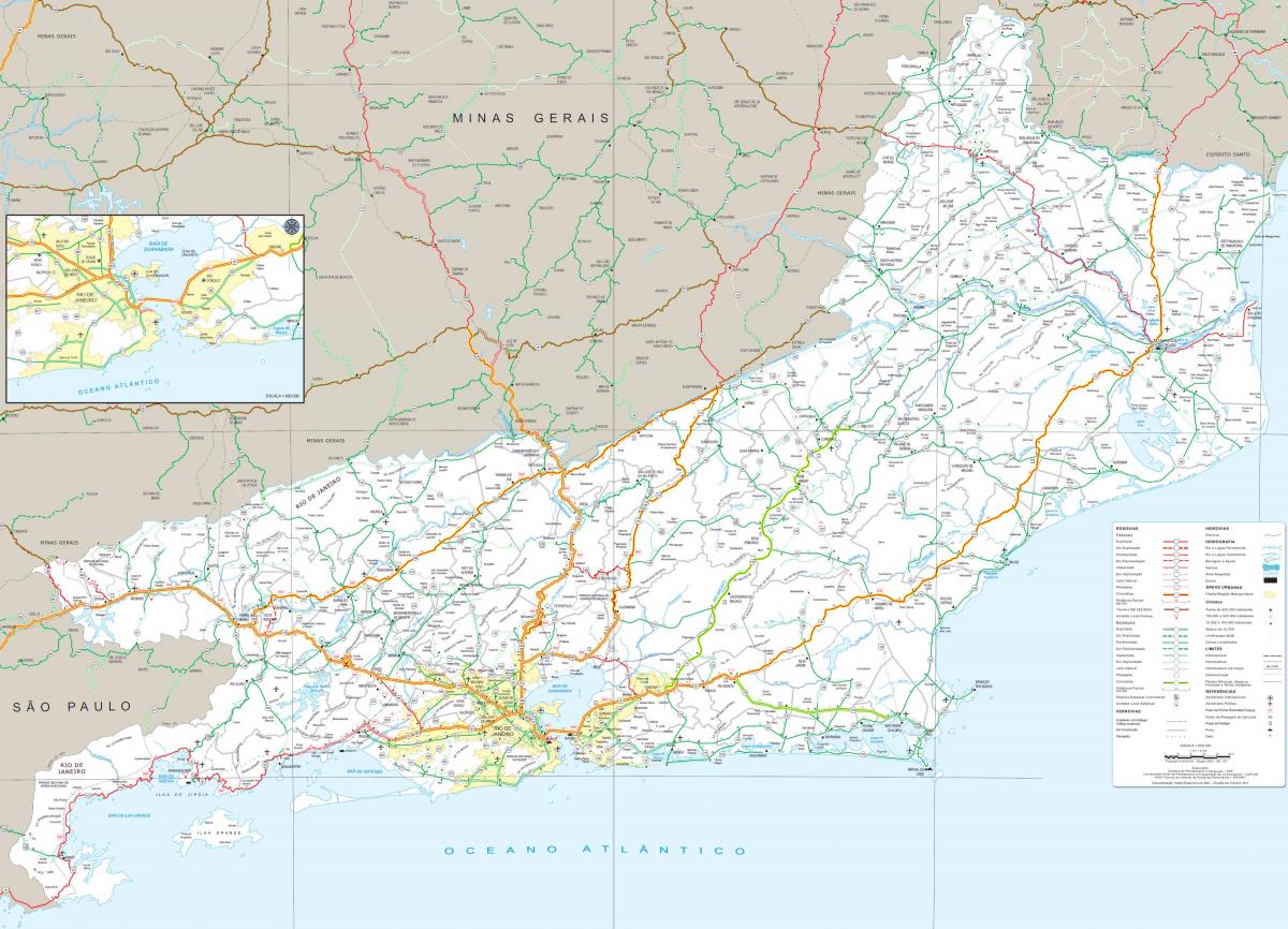 Карта аутопутева у држави Рио де Жанеиро