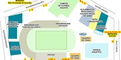 Карта Сао стадион Januário