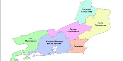 Карта mesoregions Рио де Жанеиру