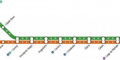 Карта метро Рио де Жанеиро - линије 1-2-3