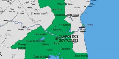 Мапа општине Carapebus