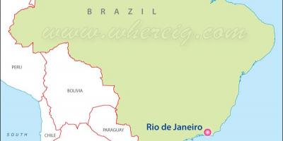 Карта Рио де Жанеиру у Бразилу
